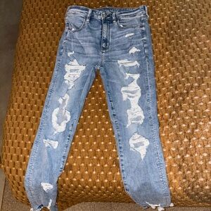 American Eagle Outfitters Light Blue Distressed skinny Jeans